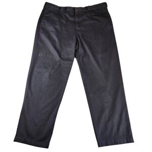 Oak Hill Premium Pant Mens 46x32 Black Chino Twill Straight Leg Flat Front